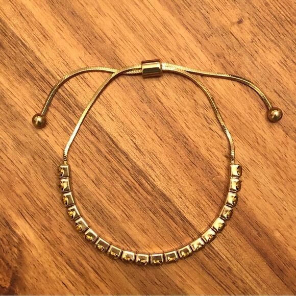 J.Crew | Citrine Slider Tennis Bracelet | Adjustable - Picture 4 of 4